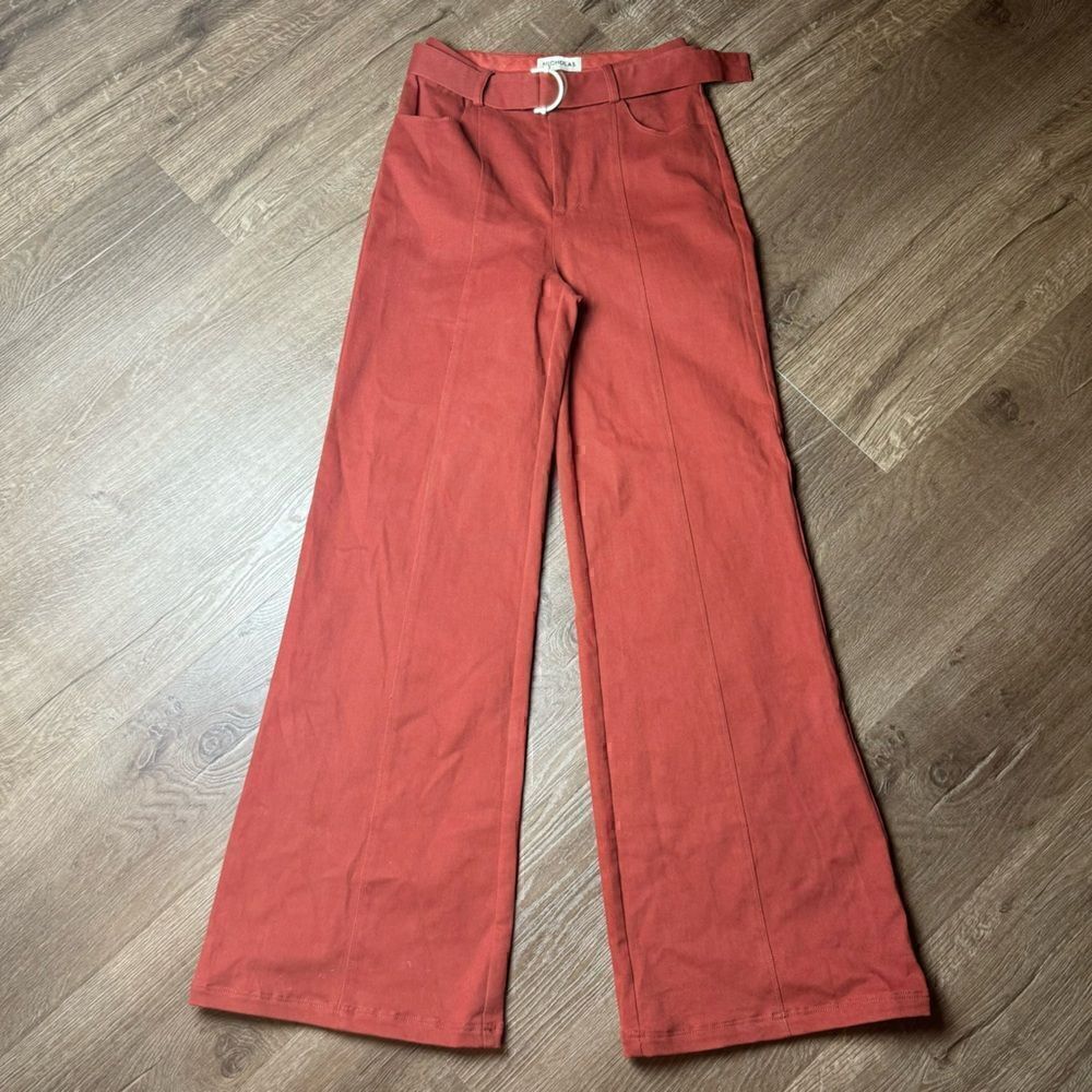 NICHOLAS Wide Leg Belted Trouser Pants - Size 2 - Excellent - Picture 2 of 10